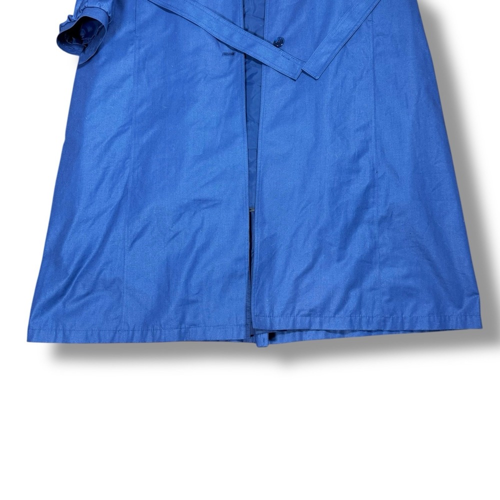 VTG 70s London fog By Wamsutta Blue Trench Coat Size 12 Retro Winter Preppy - Picture 12 of 13